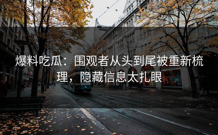 爆料吃瓜：围观者从头到尾被重新梳理，隐藏信息太扎眼