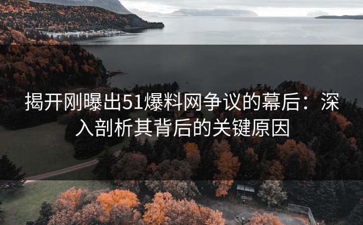 揭开刚曝出51爆料网争议的幕后：深入剖析其背后的关键原因