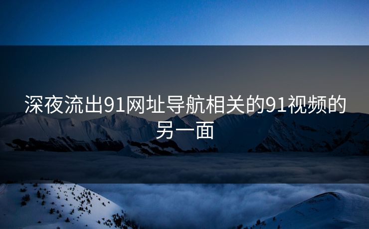 深夜流出91网址导航相关的91视频的另一面