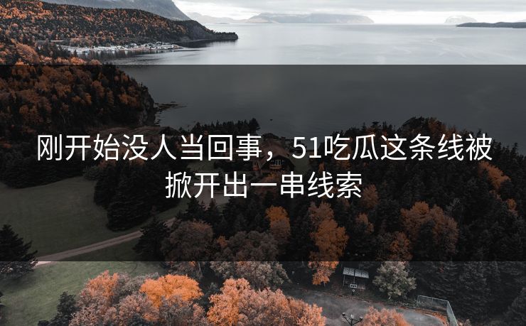 刚开始没人当回事，51吃瓜这条线被掀开出一串线索